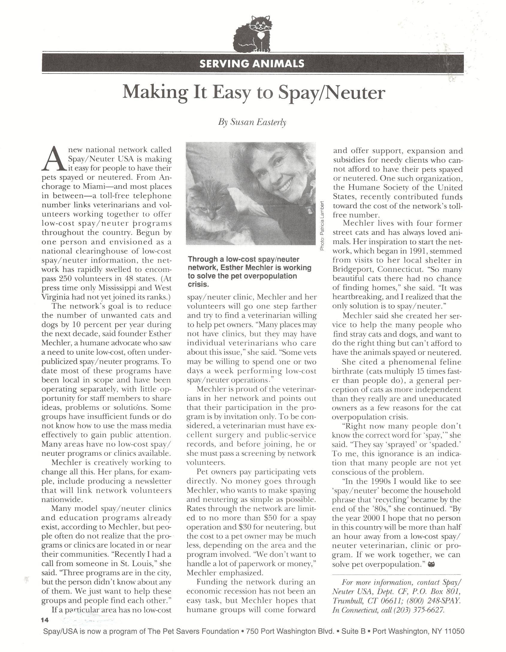 Spay/Neuter Article